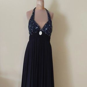 (18) NWOT Black Halter Top Long Gown by WOW